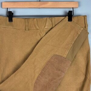 Ariat‎ Horse Riding Breeches Pants Women's 34 R Tan Suede Knee Patch Equestrian